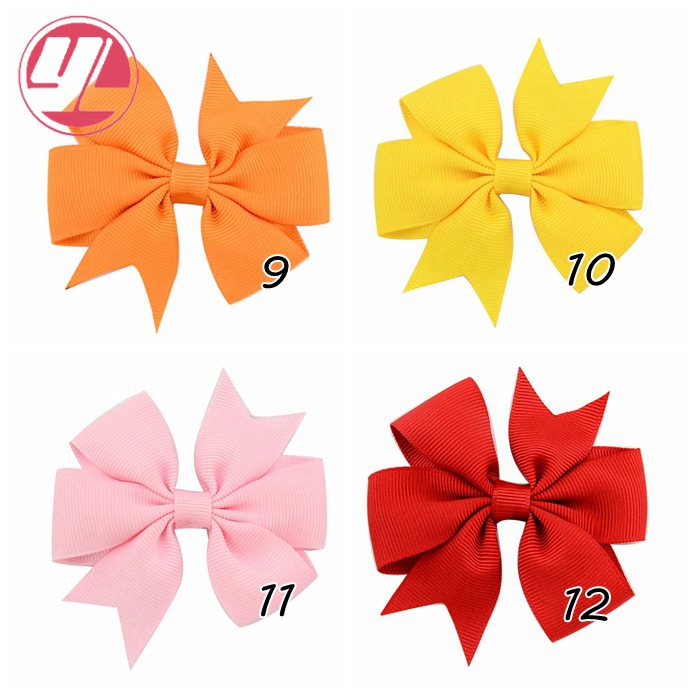 Fashion Baby V-shaped Ribbed Ribbon Bow Hairpin Hair Accessories display picture 3