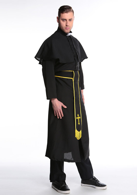 实拍万圣节耶稣服装 男传教士牧师服 玛利亚 神父 修女服装十字-阿里巴巴