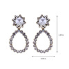 Fashionable retro earrings from pearl, accessory, European style, diamond encrusted, wholesale