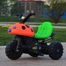 兒童甲殼蟲電動摩托車三輪車可坐電瓶車九燈充電瓢蟲大玩具禮品車