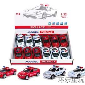 1:32回力开门合金车 仿真警车 仿真合金车模型 儿童玩具车 礼品