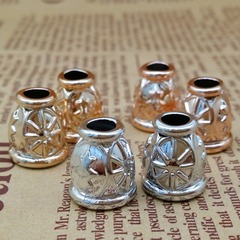 Factory-direct DIY jewelry accessories: ABS plastic CCB electroplated through-hole tube sleeves with rope-end clasps