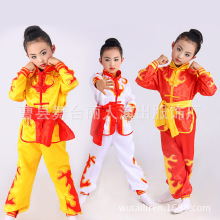儿童打鼓演出服幼儿园小学长袖表演服儿童练功舞蹈服中国武术服
