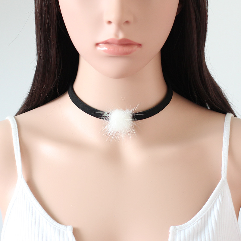 4g Weight Necklace Classification Wedding, Travel Occasion Women'S Gender Plating Design Coffee, Grey, White, Black Color Fashion Velvet Rabbit Bandage Necklace 无