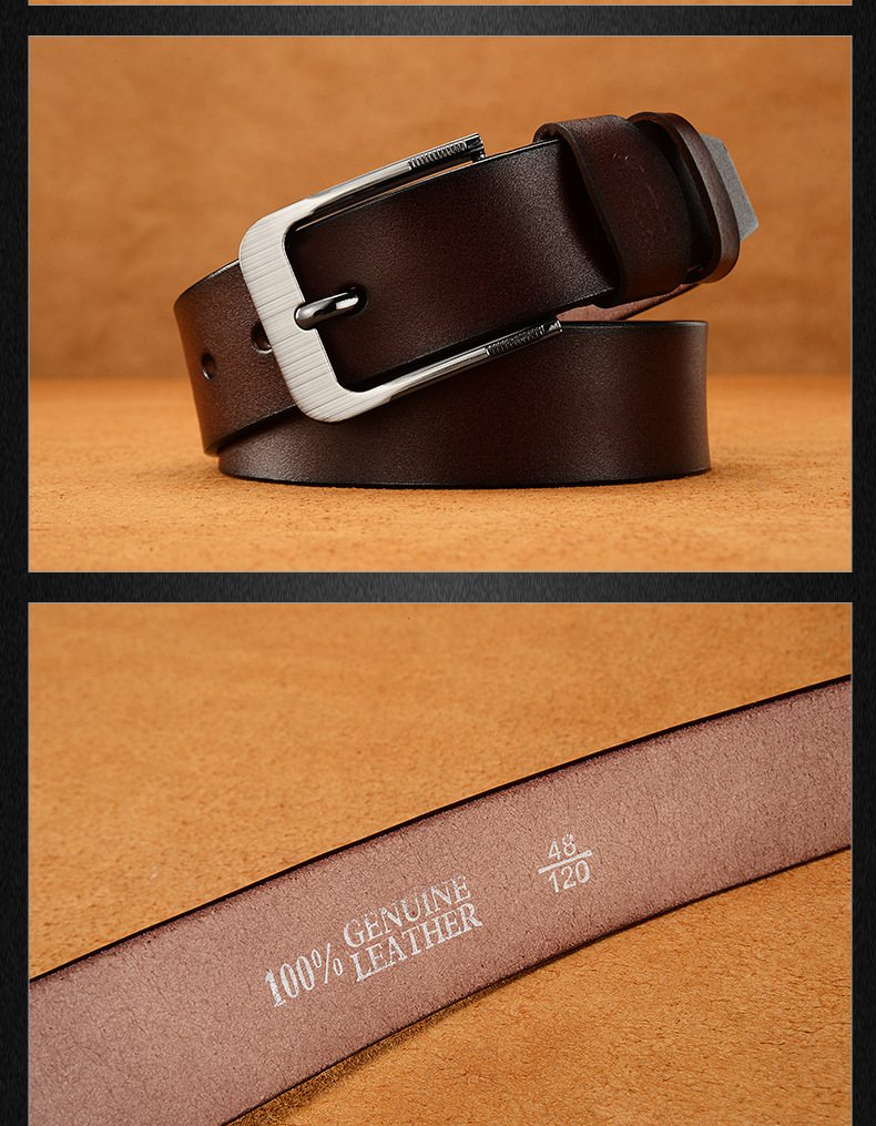 2024 Hot Selling European and American New Men's Needle Button Belt Fashion and Casual Versatile Retro Cowhide Jeans Belt Men's Pants Belt_voghion.com