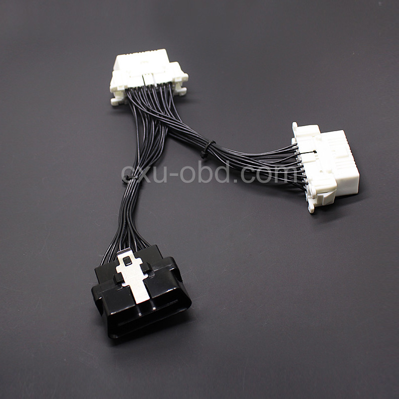 汽车 OBD2 一分二延长线 OBD 2 拓展线 OBD 16PIN 一拖二转接线