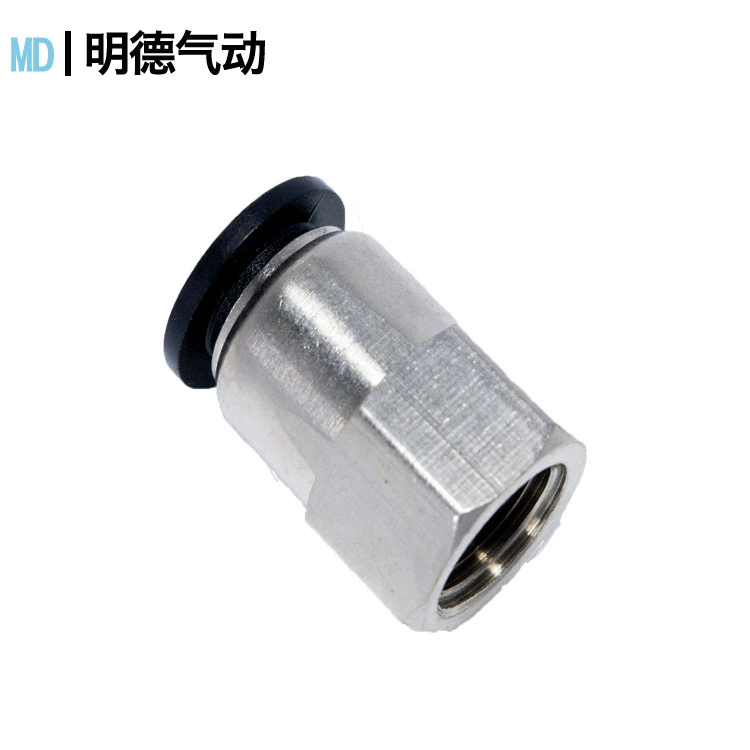 PCF8-02/1002 компонентов соединителя штепсельной вилки соединителя трубы воздуха быстрого внутреннего потока прямого быстрых пневматических медная плакировка никеля