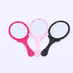 韓國日用品安娜復古風格橢圓形復古不摺疊便攜式隨身手柄化妝鏡子