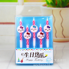 Cute Cartoon 5 Birthday Threaded Candles Five Children's Party Baking Cake Decoration Candle Set Wholesale