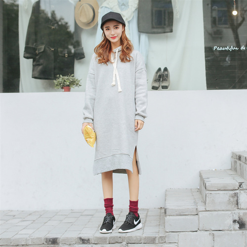 Student knee-high socks winter and autumn pure color cashmere thick stack socks JK warm women's socks medium-length socks adult calf socks