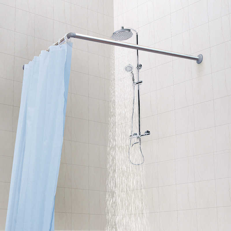 北京京彩 u型浴帘杆 铝合金钢琴烤漆 L型 弧形 组合多个型号可选|ms