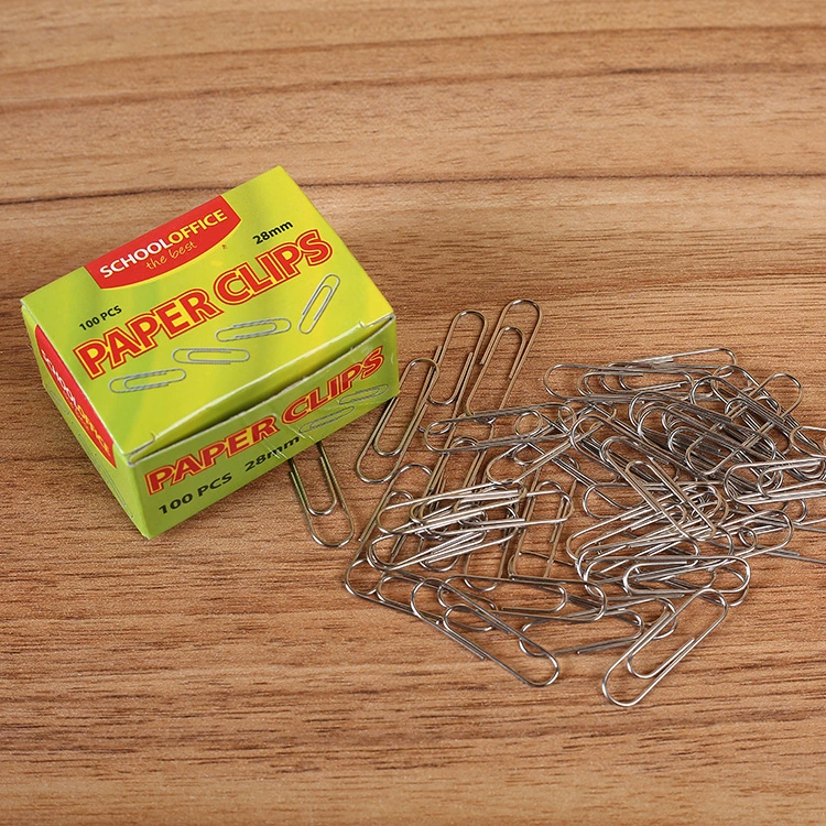 Офис обучения канцелярские принадлежности для бумаги 28 мм Серебряный булавка Скрепка металлический скрепка для бумаги Бесплатная доставка