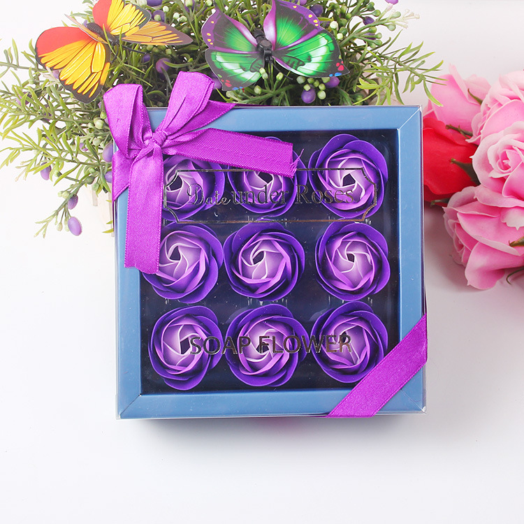 Christmas Presents 9 PVC Box Soap flower rose Gift box Return ceremony Stall Promotion gift wholesale