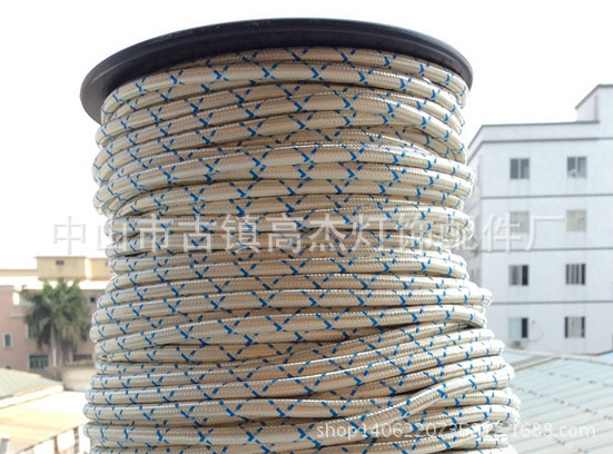 复古彩色编织电线 灯具DIY吊灯蝴蝶双芯0.75铜线芯圆形电线