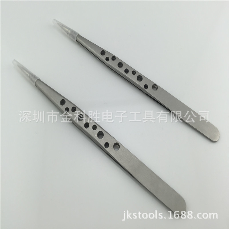 厂家直批 精工级 不锈钢加硬九孔镊子直头镊子 美容美睫修眉工