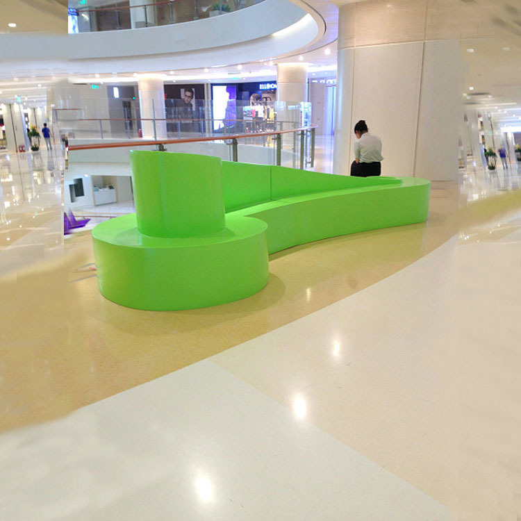 商场玻璃钢花盆/美陈花盆玻璃钢休闲椅/室内玻璃钢花盆家具定制