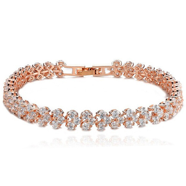 咔饰彤 罗马水晶手链 韩版AAA锆石饰品 女士手饰圣诞节礼物