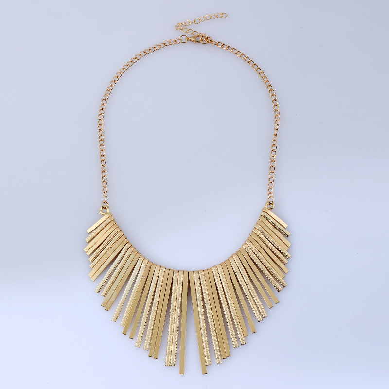 Unisex Gender Plating Design Wholesale Jewelry Hip-Hop Exaggerated Geometric Iron Plating Pendant Necklace