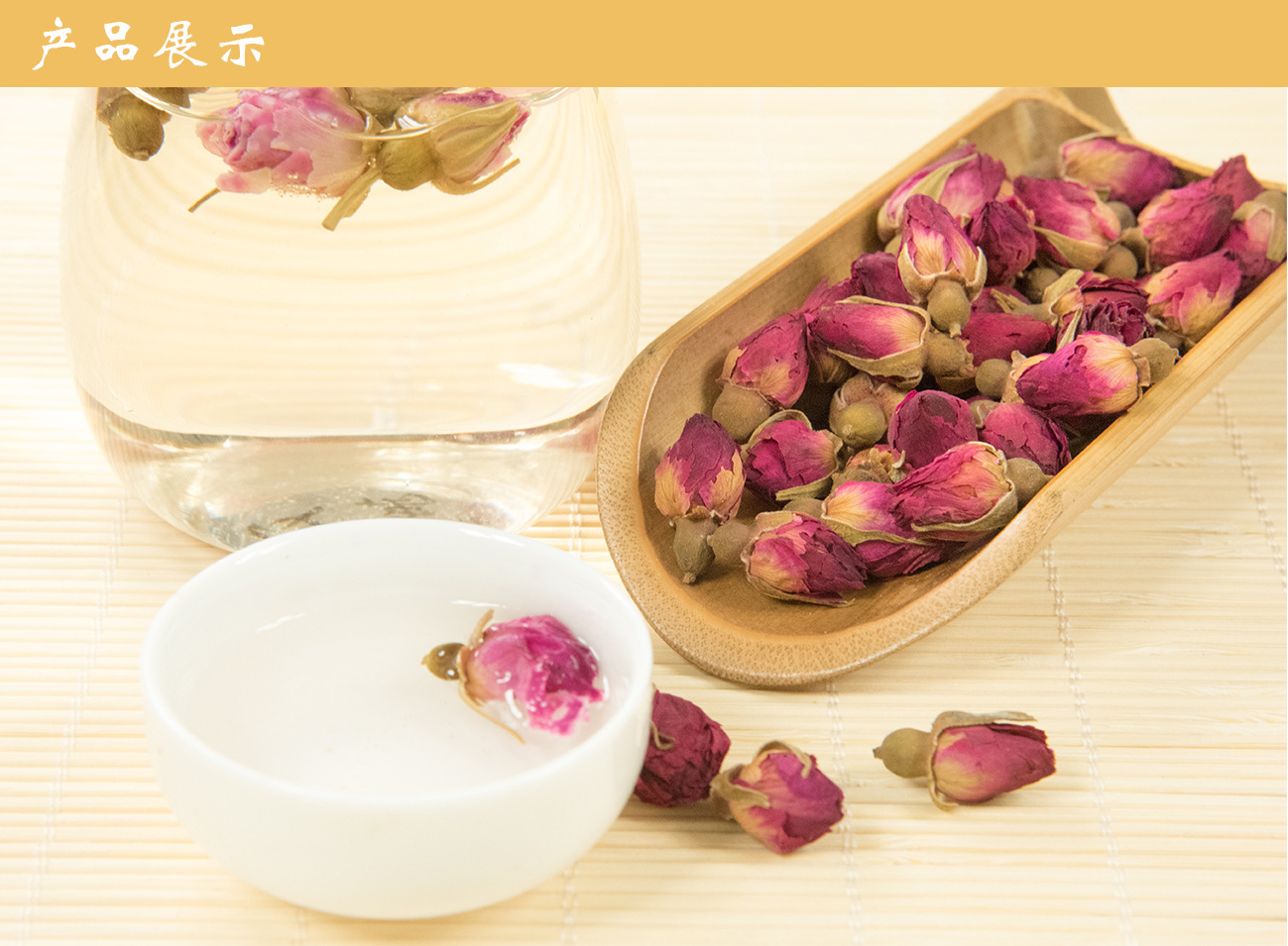 Dried Rose Bud Tea Mei Gui Hua Loose Flower Buds for Herbal Infusions and Blends key features