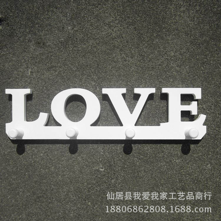 LOVE coat rack wall hanging shelf display shelf partition decorative shelf Wall shelf behind door bathroom decorative hook bathroom