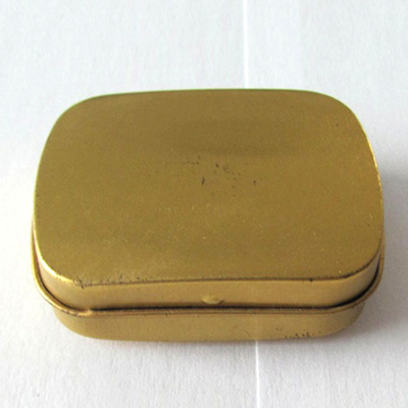 厂家直销糖果小方罐 金色马口铁盒 金属包装马口铁小方罐