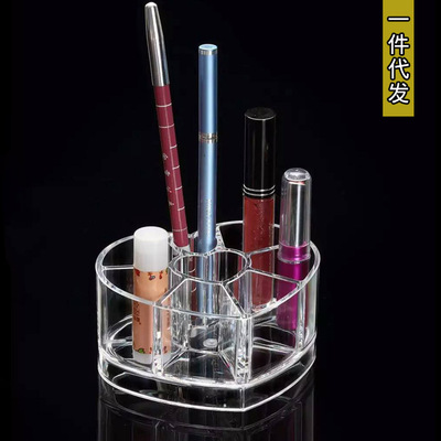 2016韩版时尚创意学生生日礼物实用透明亚克力心形化妆品收纳盒