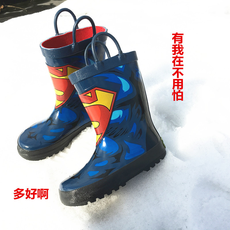 On behalf of wholesale rubber Foreign trade The original single- In cylinder children Rain shoes Boots Water shoes water boots Manufactor Direct selling superman