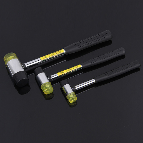 Manufacturer supplies hand tools, steel pipe handle safety hammer, transparent rubber hammer, double-head installation hammer wholesale