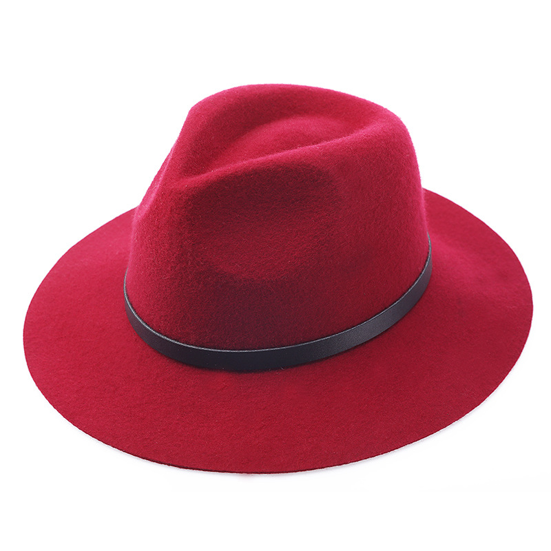 Sombrero de mujer 2020 nuevo europeo y americano Otoño e Invierno sombrero de lana sombrero de jazz británico sombrero de fieltro fábrica al por mayor