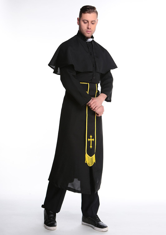 实拍万圣节耶稣服装 男传教士牧师服 玛利亚 神父 修女服装十字-阿里巴巴