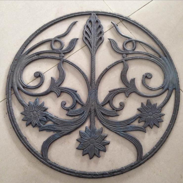 铁艺配件铸造大门花片铸造围栏花片铸铁圆盘铸铁花件大门配件
