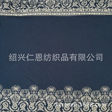 人棉縐布雙邊定位印花 雕印  藏青底雕白 染底拔印 正反花型一致