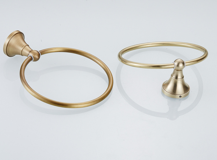 全铜复古欧式毛巾环圈挂毛巾架卫浴五金挂件系列复古风