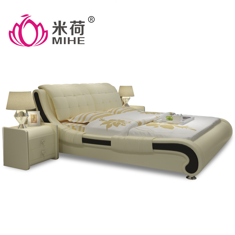 Mihe Furniture manufacturers Direct selling Leather bed Double bed 1.8 M bed fashion Modern simplicity Soft by bed Special Offer