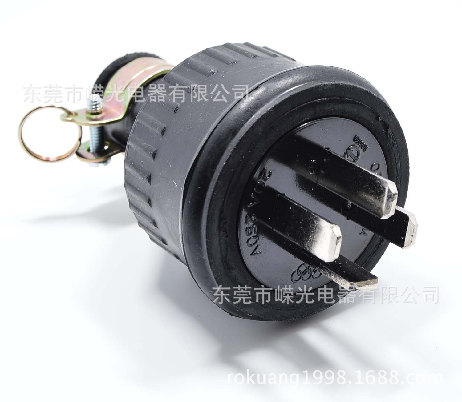 WJ-2420  20A 250V 四脚橡胶插头橡胶电木接线工业插头组装