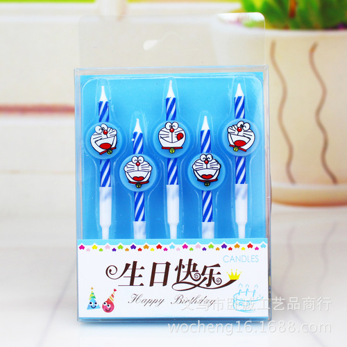 Cute Cartoon 5 Birthday Threaded Candles Five Children's Party Baking Cake Decoration Candle Set Wholesale