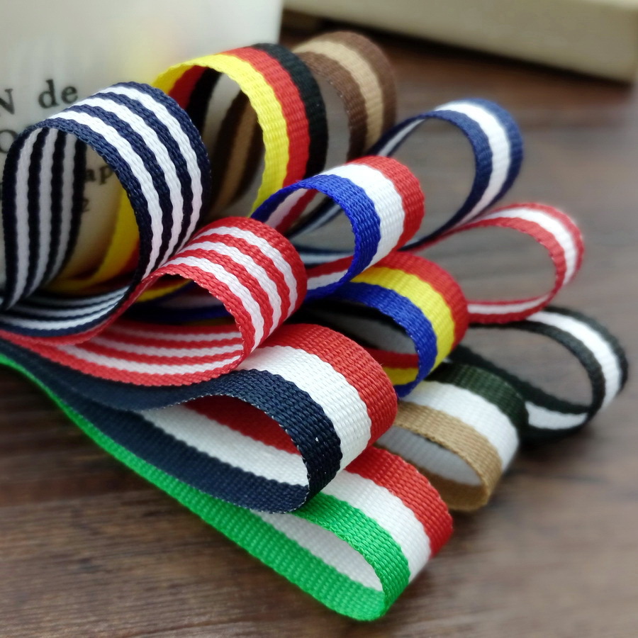 10mm stripe Webbing Secondary color Jewelry Silk ribbon manual DIY Hairpin Clothes & Accessories Tag Webbing Material Science supply