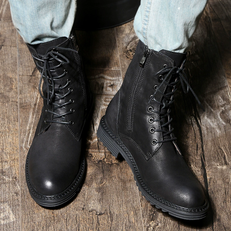 Ботинки Martin оптового поколения, мужские британские зимние мужские ботинки, высокие кожаные ботинки, военные ботинки, винтажные кожаные ботинки, сапоги среднего уровня, прилив