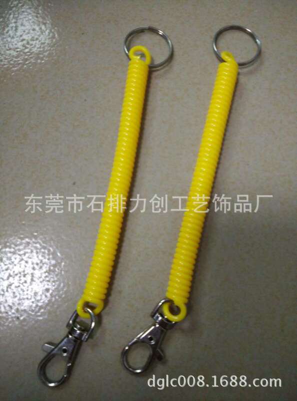 Supply plastic spring rope keychain plastic spring rope shrink Spring lost rope