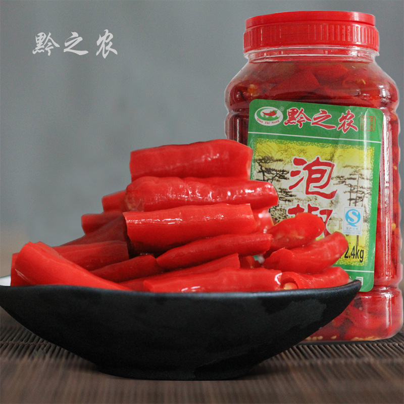 黔之农二条段泡椒 贵州特产 野山辣 特辣2400g/瓶装泡椒|ms