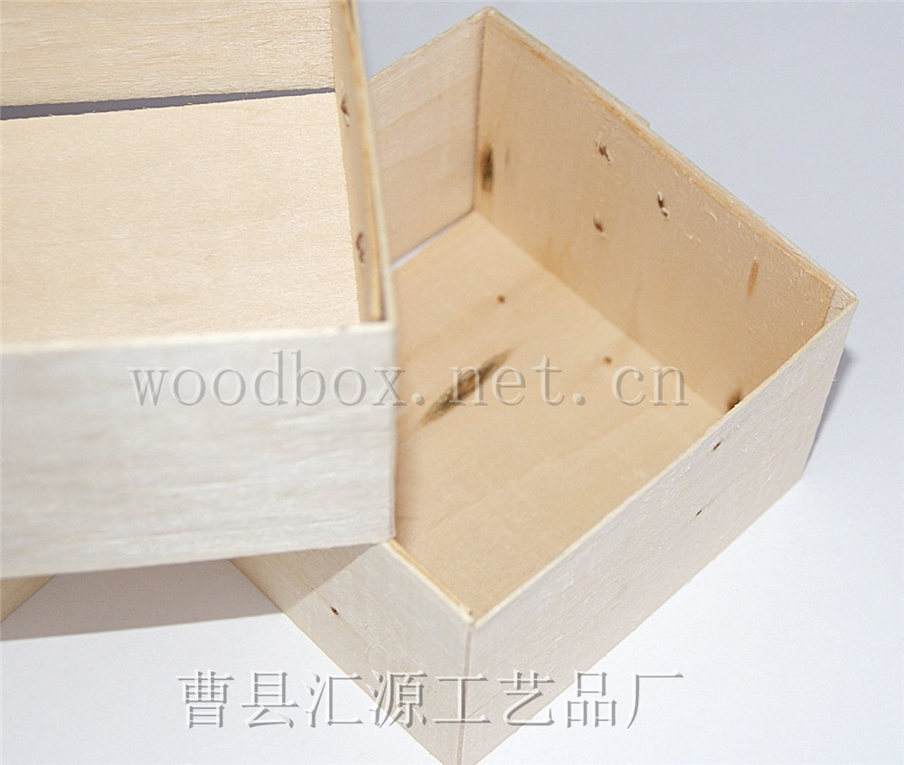 10 定做出口正方形便宜木质合板简单普通木篮 小木筐 (2)