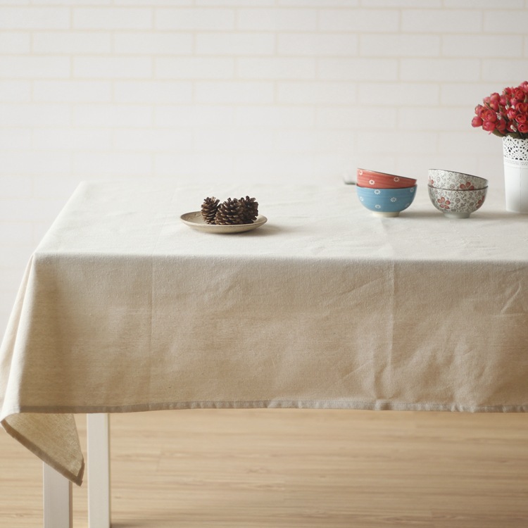 一件代发天然素麻本色餐桌布 中式怀旧加厚棉麻茶几台布盖巾 包邮