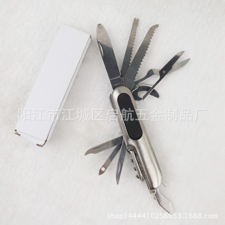 1户外多功能小刀 随身小刀 野外求生折叠刀11开橡胶边商务礼品定