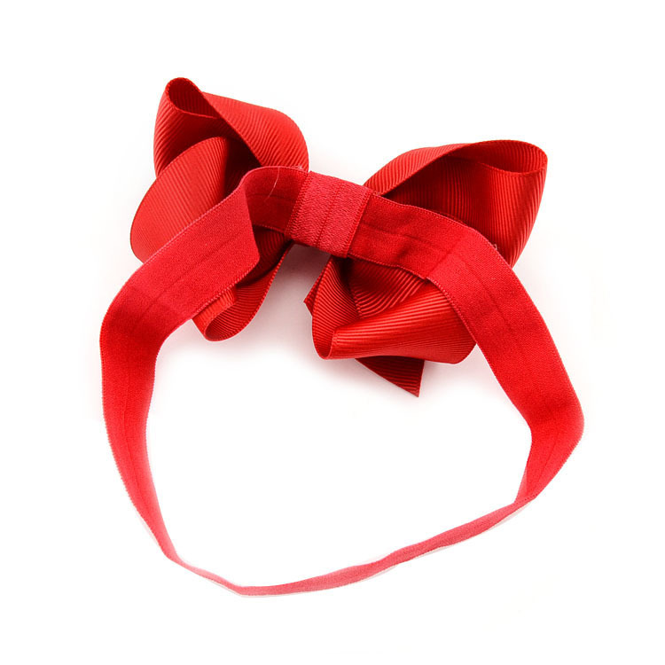 Children's Handmade Solid Color Flower Bow Baby Headband Wholesale display picture 5