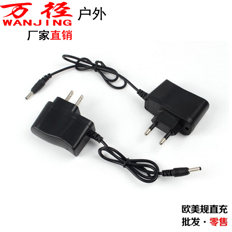 强光手电筒充电器18650锂电池专用配件欧规美规通用DC3.5毫可充电