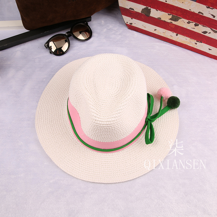 批发采购帽子-夏天遮阳帽子女士小清新毛球球