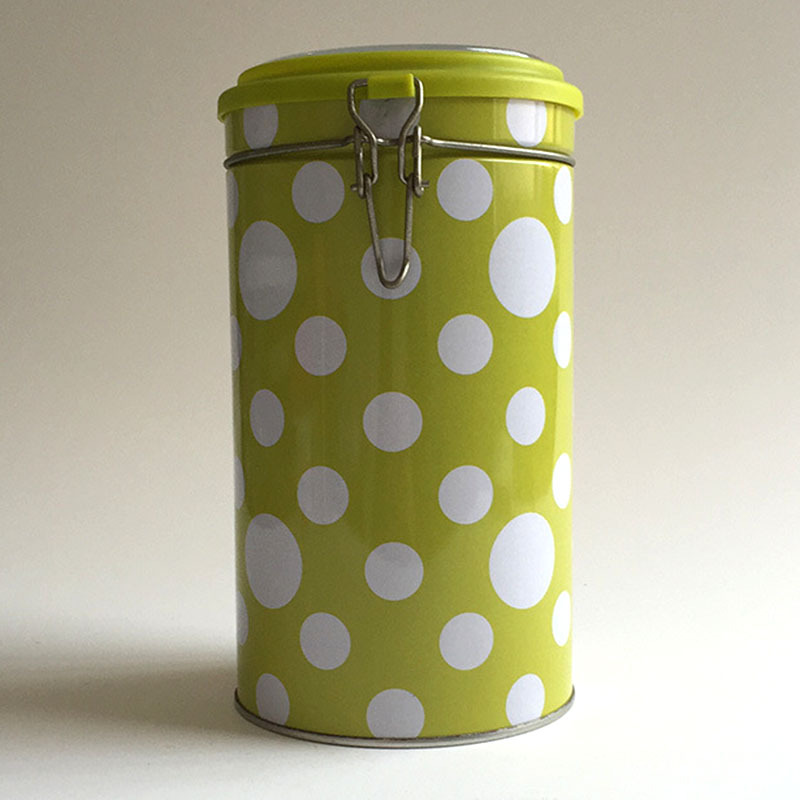 橙色圆点咖啡罐食品罐盖罐圆形 茶叶密封铁罐金属包装马口铁罐圆