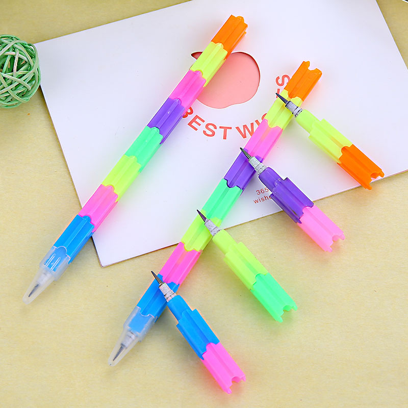Stationery Korean Edition Stationery originality Rainbow multi-function bullet BLOCKS pen pencil Amazing Deformation 8