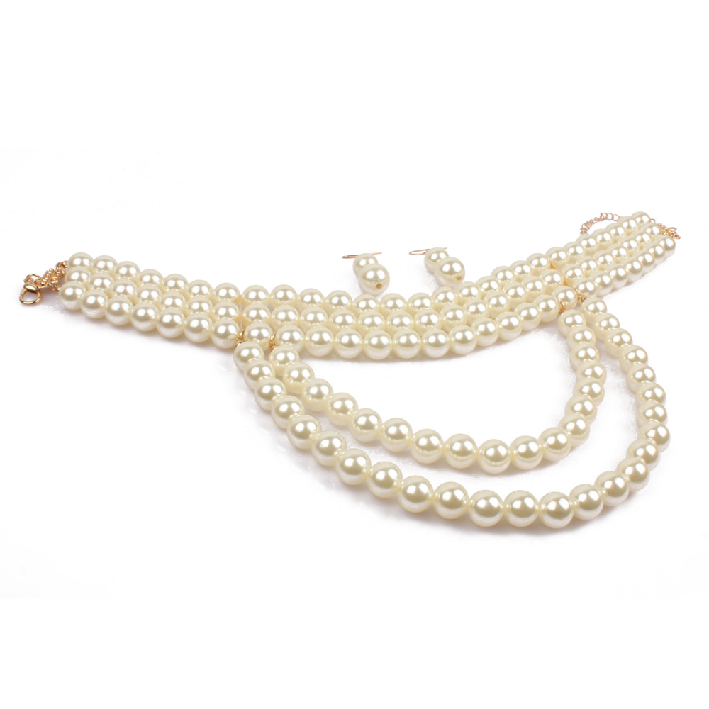 Occident and the United States pearlNecklace Set (Gold)NHCT0012-Gold