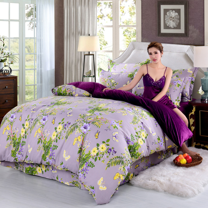 【厂家直销首推爆款 水晶绒宝宝绒四件套保暖